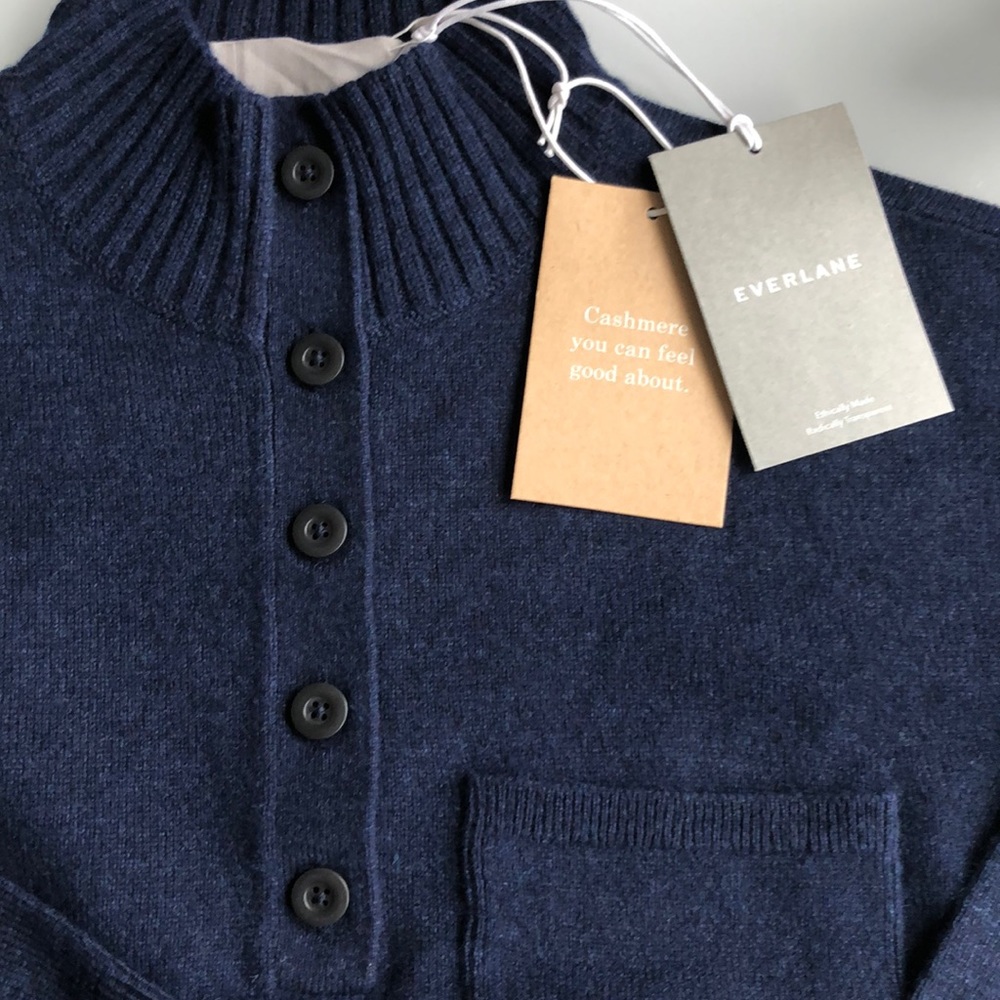 Everlane Recashmere Button Mock Neck Sweater - Picture 5 of 10